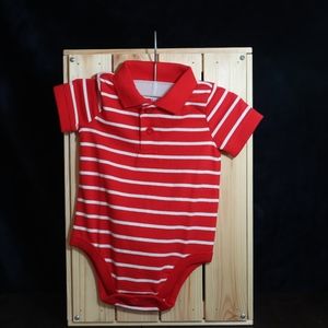 Red & white onesie polo